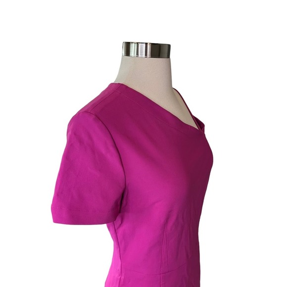 Yigal Azrouel One Shoulder Bi Stretch Dress Womens Short Sleeve Pink 6 NWT - Picture 5 of 13
